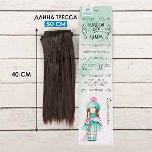 Волосы - тресс для кукол «Прямые» длина волос: 15 см, ширина:100 см, цвет № 10
