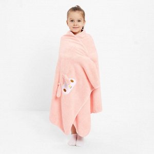 Полотенце детское Крошка Я «Зайчик», 70х140 см, цвет розовый, 100% полиэстер, 360г/м2