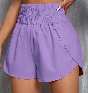 Спортивные шорты с широкой эластичной резинкой на талии,  фиолетовый