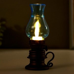 Ночник "Керосиновая лампа малая" свеча LED от батареек 3хLR44 5,5х5,5х14 см RISALUX