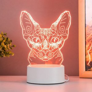 Светильник 3D ночник RISALUX «Сфинкс», LED белый 11?9.5?13 см