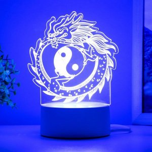 Светильник "Китайский дракон" LED белый 14х9,5х16 см