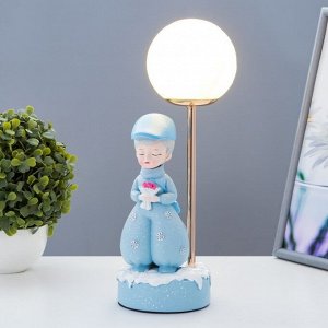 Настольная лампа "Девушка" LED USB голубой 14х10,5х31,5 см