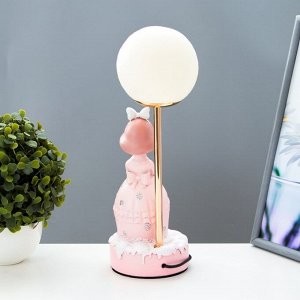 RISALUX Настольная лампа &quot;Девушка&quot; LED USB розовый 14х10,5х31,5 см