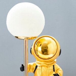 Настольная лампа "Космонавт" LED USB бело-золотой 14х10,5х31,5 см