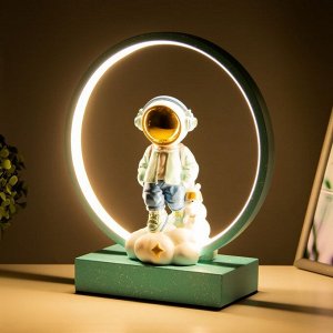 RISALUX Настольная лампа &quot;Космонавт&quot; LED 15Вт лазурный 25,5х10х29,5 см
