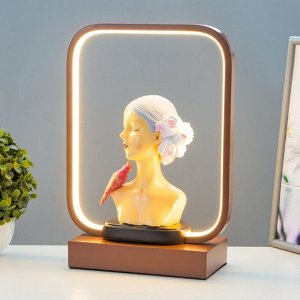 Настольная лампа "Девушка" LED 15Вт коричневый 24х10х34 см