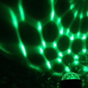 Проектор «Мини диско-шар» 8 см, реакция на звук, 5 В, свечение RGB