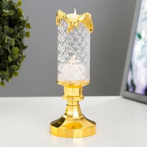 Ночник "Мерцающая свеча" LED от батареек золото 7Х7Х18 см