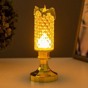 RISALUX Ночник &quot;Мерцающая свеча&quot; LED от батареек золото 7Х7Х18 см