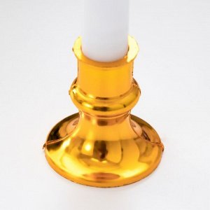 Светодиодная свеча, ночник LED RISALUX «Царская», от батареек 3xLR44, золото, 3.6x3.6x13 см