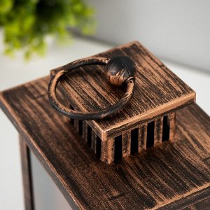 Ночник «Камин» LED от батареек 3хАА USB черный с медной патиной 12x14.5x26.5 см