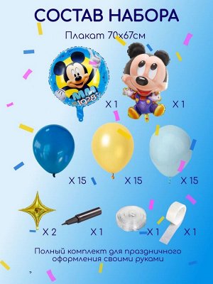Фотозона на день рождения Mickey Mouse - Воздушные шары детям для праздника