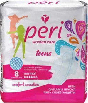 PERI Гигиенические прокладки для девочек Teens Normal 8 шт (сетка)
