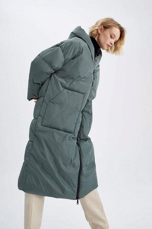 Пальто из искусственного меха с капюшоном Relax Fit