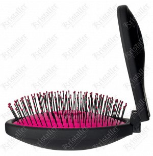 Расческа для спутанных волос раскладная черно-розовая POP FO
