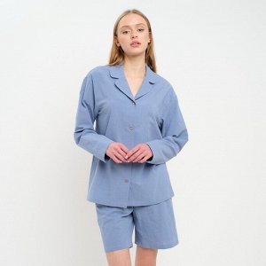 Пижама женская (рубашка и шорты) KAFTAN &quot;Basic&quot; р.44-46, голубой