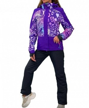 Женский лыжный костюм фиолетовый/Костюм лыжный женский