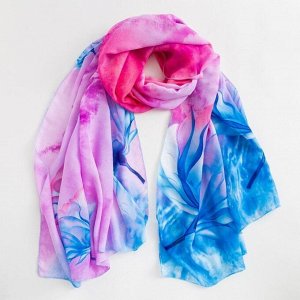 Парео текстильное BS 1643_P(18-1) цвет розовый/голубой, р-р 95х155
