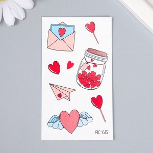 Товары для дома, дачи, отдыха Переводные тату цветные «Любовные послания и сладости», временные татуировки, 10.5?6 см