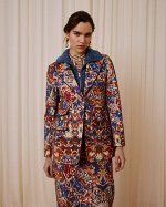 Жакеты PRINTED VELVET BLAZER WITH PIPING