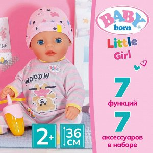 БЕБИ борн. Интерактивная кукла Маленькая девочка 36 см. BABY born