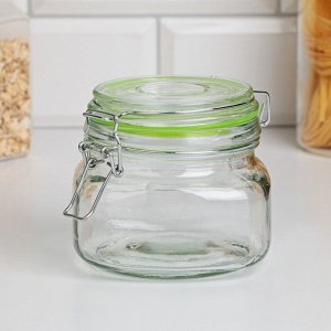 Банка для сыпучих продуктов Доляна «Радуга», 500 мл, 11*10 см, с бугельным замком, стекло, МИКС