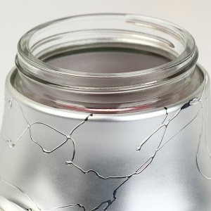 Набор банок стеклянных для сыпучих продуктов «Мрамор», 850 мл, 11,5x14,5 см, 3 шт, цвет серебряный