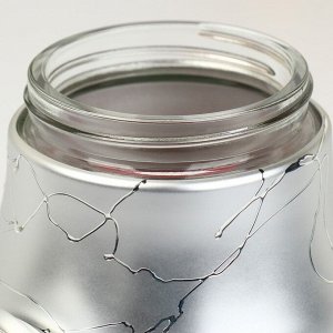 Банки стеклянные для хранения сыпучих продуктов «Мрамор», 850 мл, 11,5*14,5 см, 3 шт, цвет серебряный