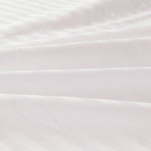 Простыня 160*200*30 Страйп Сатин Однотонный Отель белый 100% хлопок на резинке 1x1 RR1CTH0364