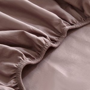 Простынь на резинке 160*200*30 Однотонный Сатин Элитный 100% египетский хлопок RROCE007