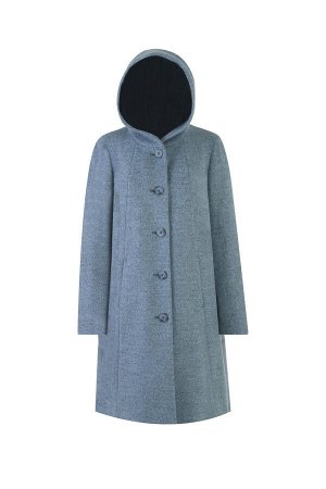 Пальто Рост: 164 Состав: 65% полиэстер 35% шерсть Комплектация пальто Цвет голубой меланж