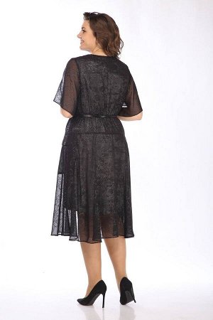 Туника, Платье / Lady Style Classic 1875/2 серый_с_черным