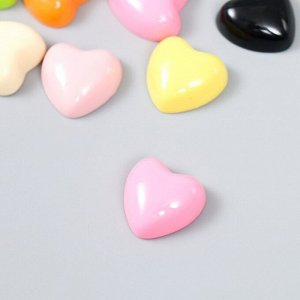 Декор для творчества пластик "Разноцветные сердечки" глянец набор 15 шт МИКС 1,7х1,7х0,7 см 935991