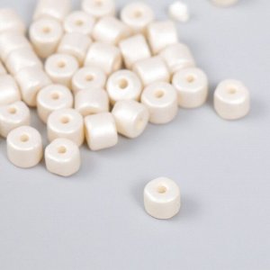 Бусины для творчества пластик цилиндр "Белая лилия" набор 20 гр 0,6х0,6х0,5 см