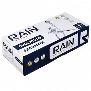 RAIN Смеситель для ванны Гранат, прямой излив 35см, душ. набор, картридж 35мм, латунь, хром