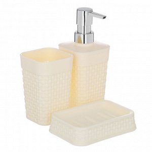 Набор для ванной комнаты/Дозатор для жидкого мыла с мыльницей и стаканом