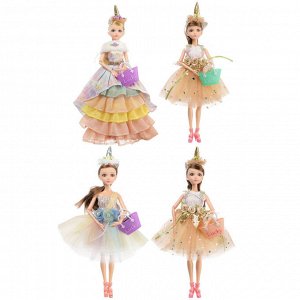 ИГРОЛЕНД Кукла в наряде единорога шарнирная, 29 см, ABS,PVC, 22х36х6см