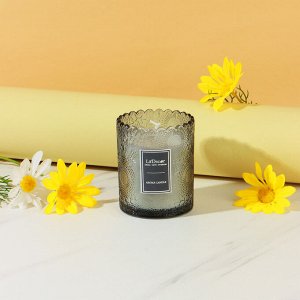LADECOR Свеча ароматическая в подсвечнике, 180 г, 7x7x9 см, аромат лимонная вербена