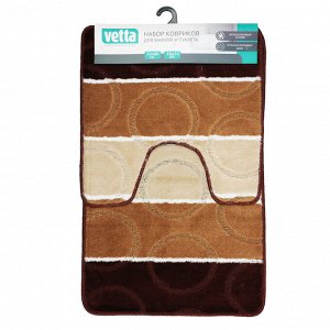 VETTA Набор ковриков для ванной и туалета "Союз", полипропилен, 50x80см + 50x50см, 3 дизайна