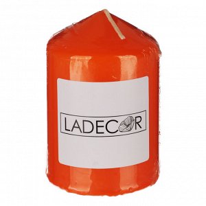 LADECOR Свеча пеньковая, 7х10 см, парафин, цвет оранжевый