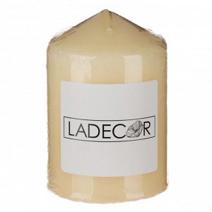 LADECOR Свеча пеньковая, 7х10 см, парафин, цвет слоновая кость