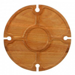 Столик винный сервировочный круглый раскладной деревянный, 30x16 см, арт 1