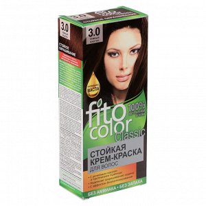 Краска для волос FITO COLOR Classic, 115 мл, тон 3.0 темный каштан