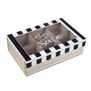 Коробка для чая деревянная с 6 отделениями, Safe, МДФ, 23х15х7 см