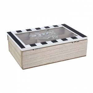 Коробка для чая деревянная с 6 отделениями, Safe, МДФ, 23х15х7 см