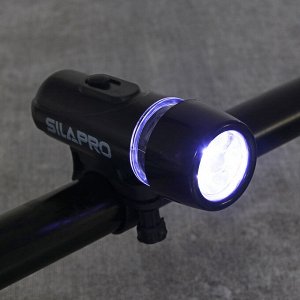 SILAPRO Фонарь велосипедный передний 2 режима, 5 LED,  4xААА, 10х3х6.5см, пластик