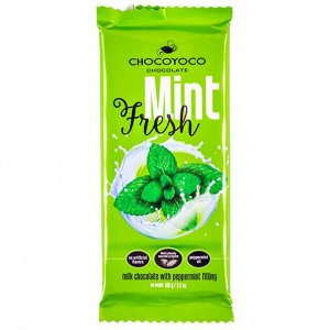 Шоколад CHOCOYOCO Milk MINT Fresh 100 г