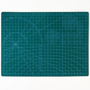 Мат для резки, трёхслойный, 30 x 21 см, А4, цвет зелёный