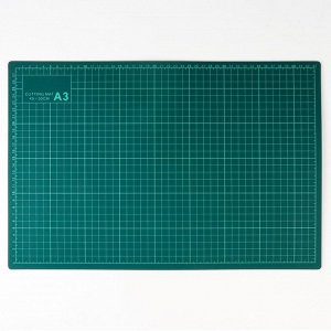 Мат для резки, трёхслойный, 45 x 30 см, А3, цвет зелёный